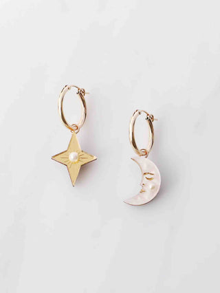 Moon & Star Hoops by Wolf & Moon
