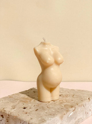 Pregnant Woman Torso Candle by April Blossom Co - Lime Tree Bower