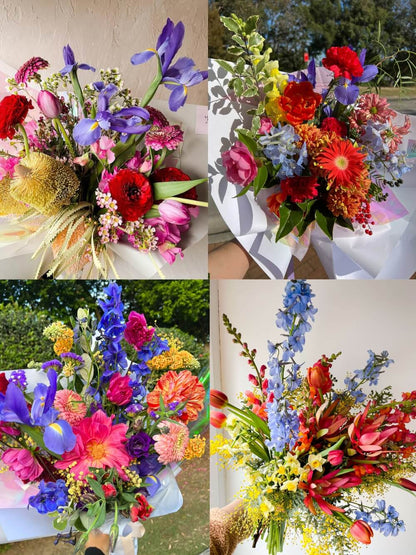 examples of bold vibrant colorful flower bouquets