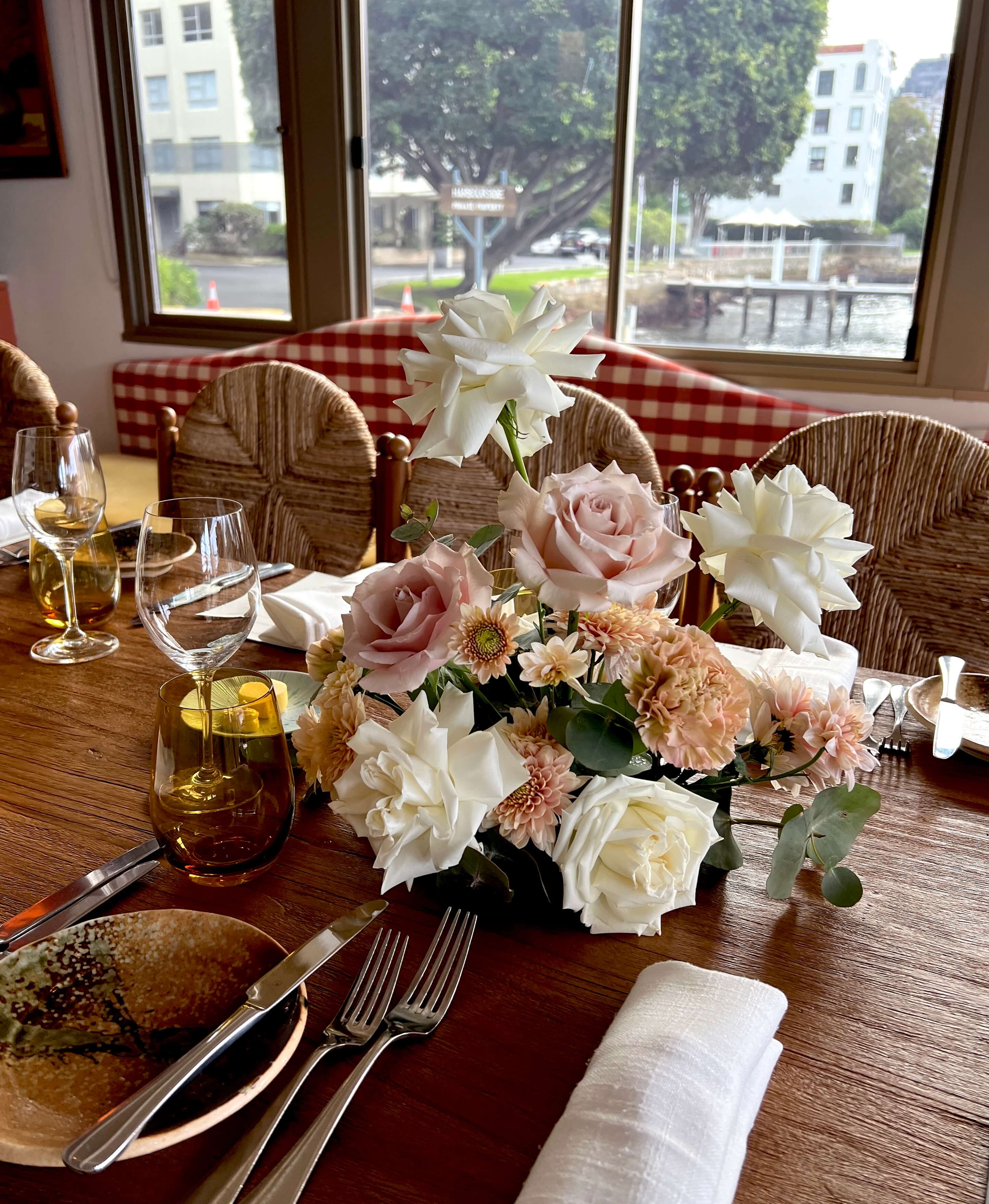 birthday party event flowers on table