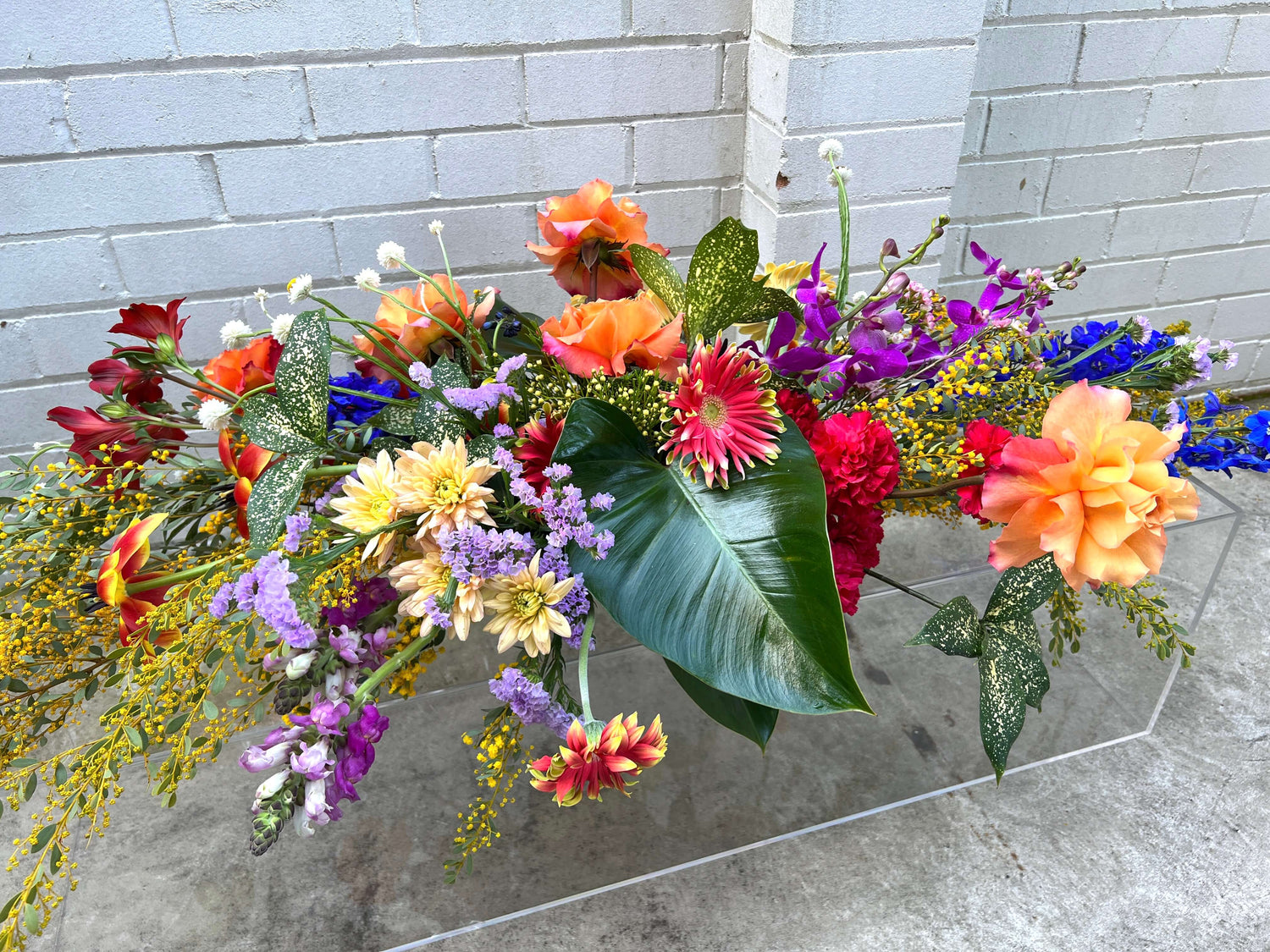 colourful boardroom flowers corporate event