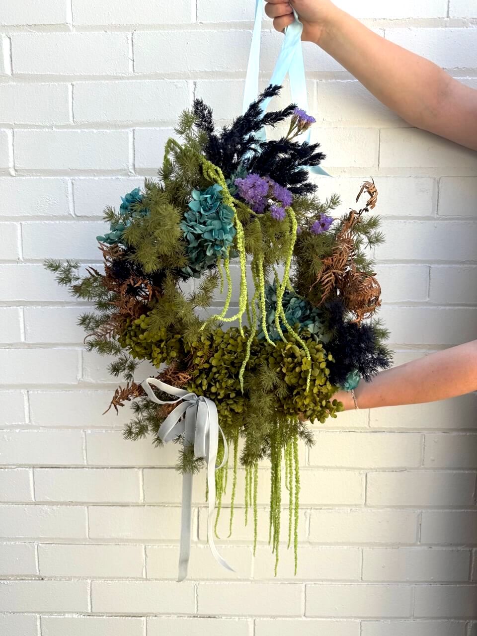 Artistic Fresh &amp; Dried Flowers Christmas Wreath