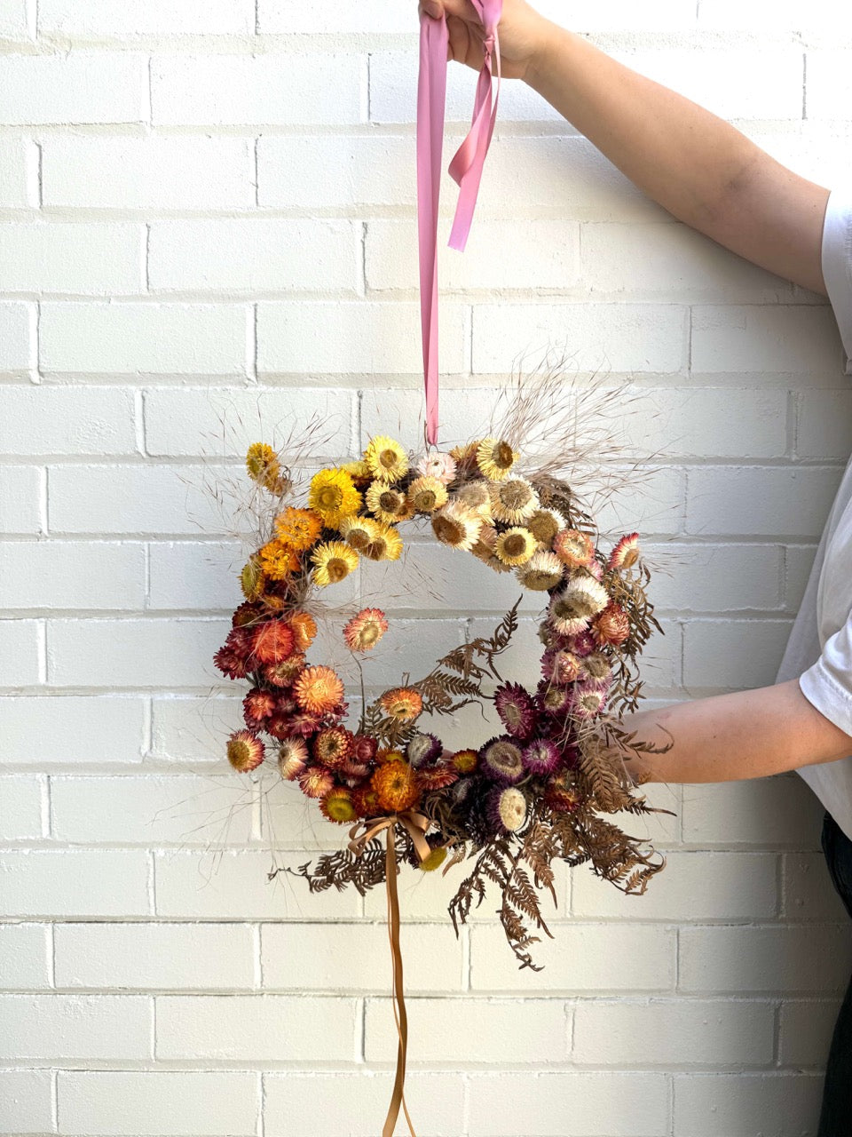 Artistic Fresh &amp; Dried Flowers Christmas Wreath