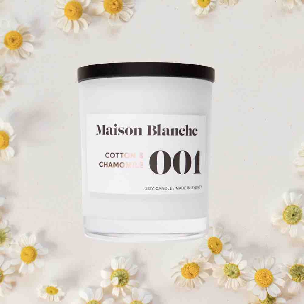 cotton chamomile soy candle maison blanche