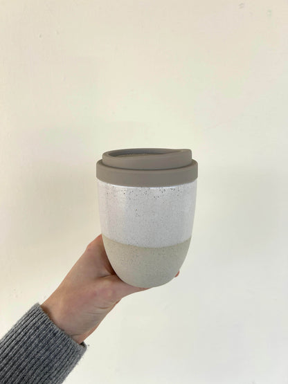 Reusable Takeaway Cup with Lid 12oz by Kim Wallace Ceramics