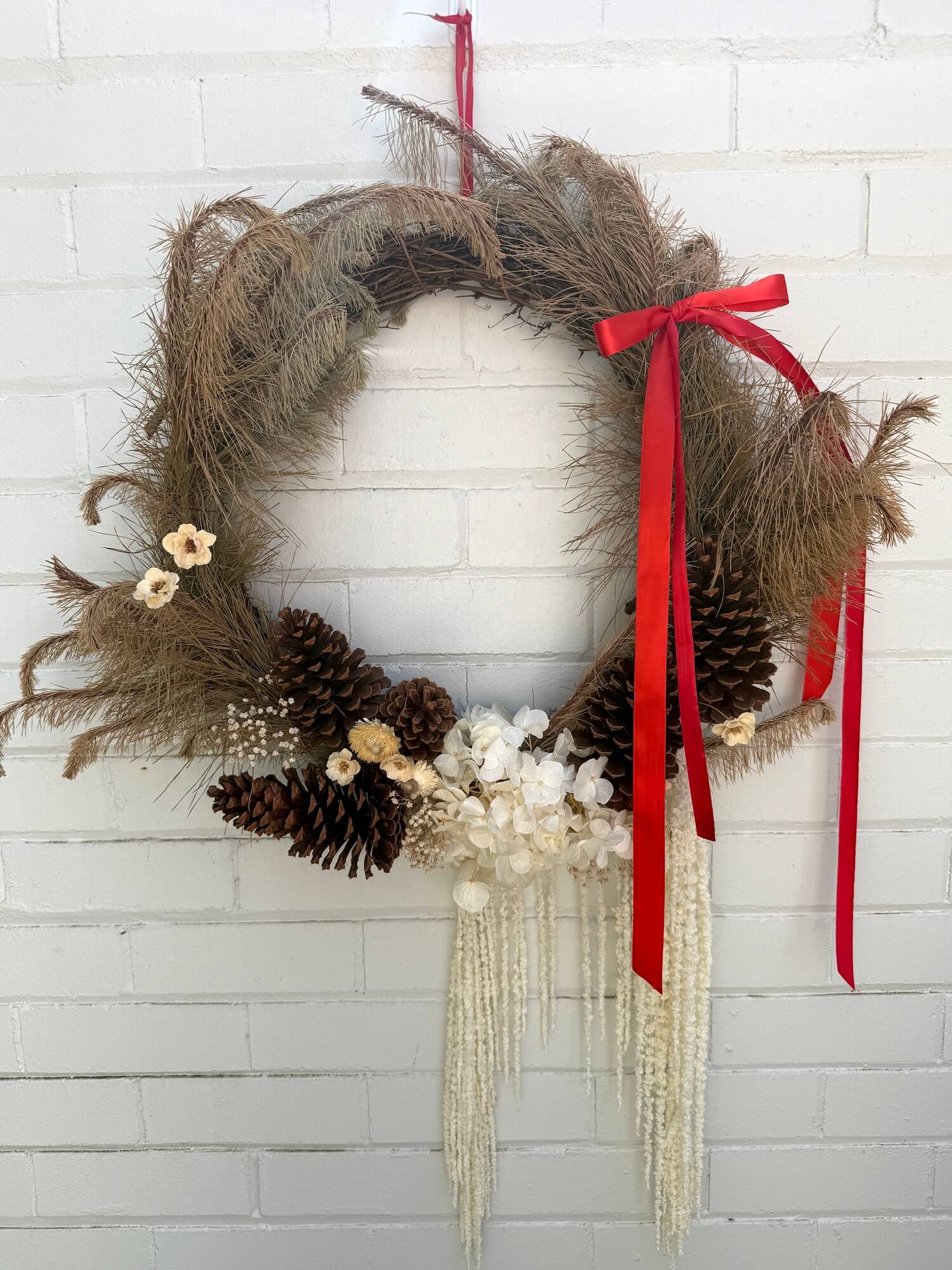Artistic Christmas Wreath - Fresh, Native &amp; Dried Flowers