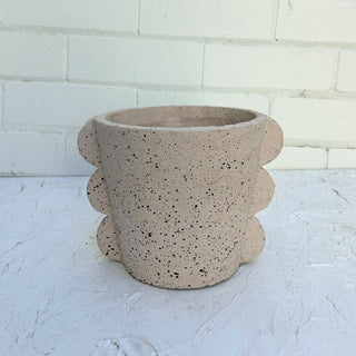 Scalloped Cement Planter Pot