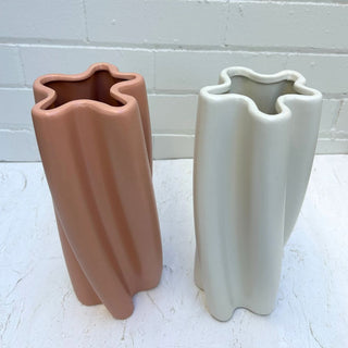 Swirl Ceramic Vase by Ben David by KAS