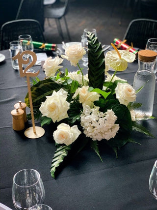 table white classic green flowers corporate event sydney