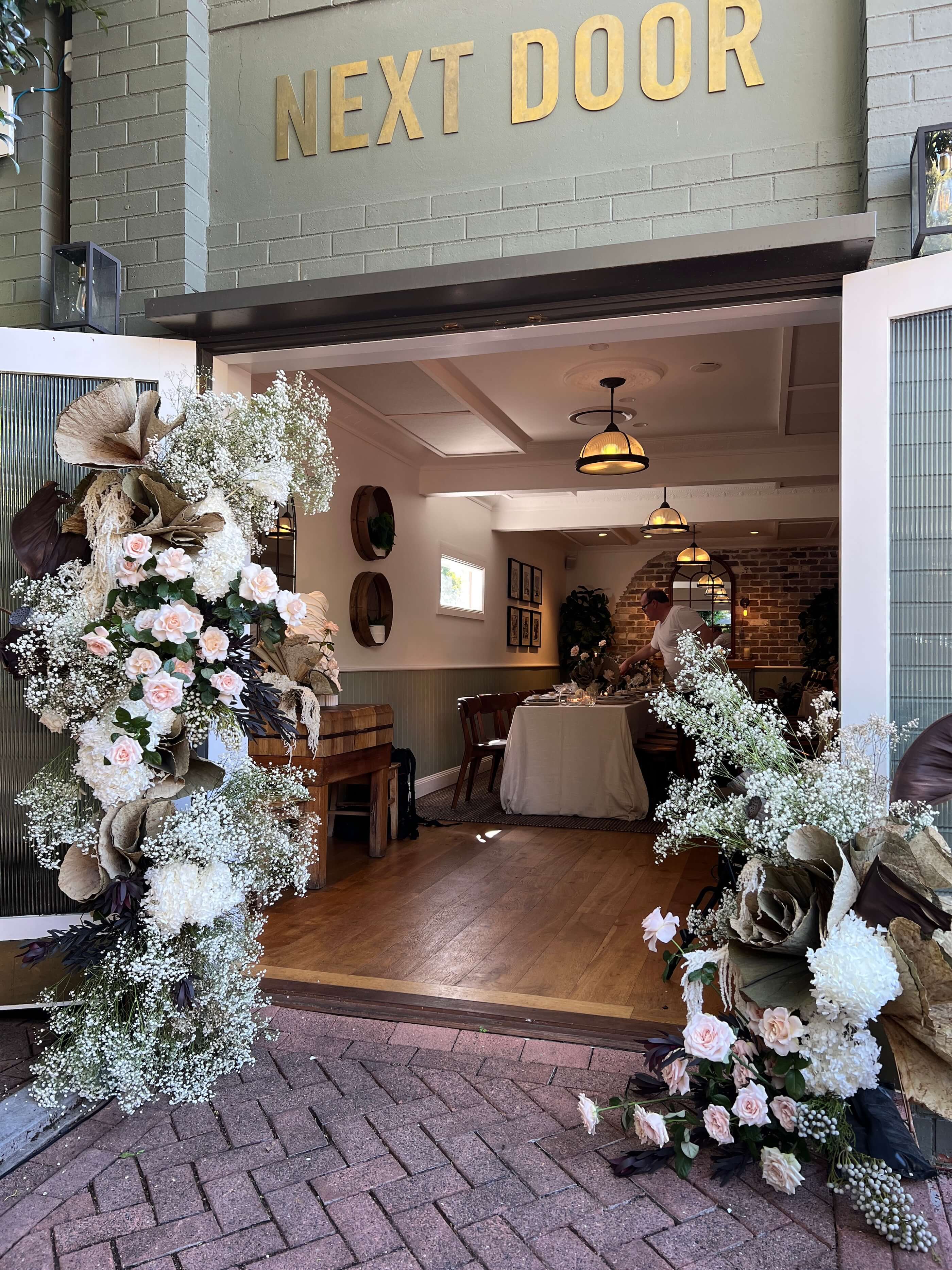 vow renewal ceremony backdrop flowers freestanding