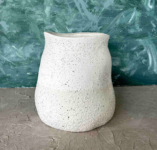 White Speckled Ceramic Vase